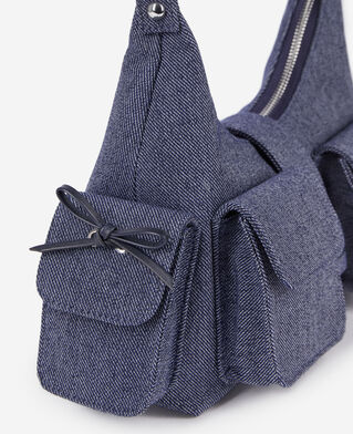 The Kooples FEMME USED RAPIECE sac amelia en denim bleu