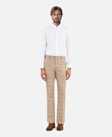 The Kooples HOMME BEIGE-BROWN pantalon de costume prince de galles beige