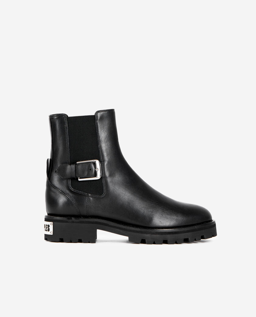 The Kooples DAMEN BLACK schwarze chelsea-stiefel aus leder