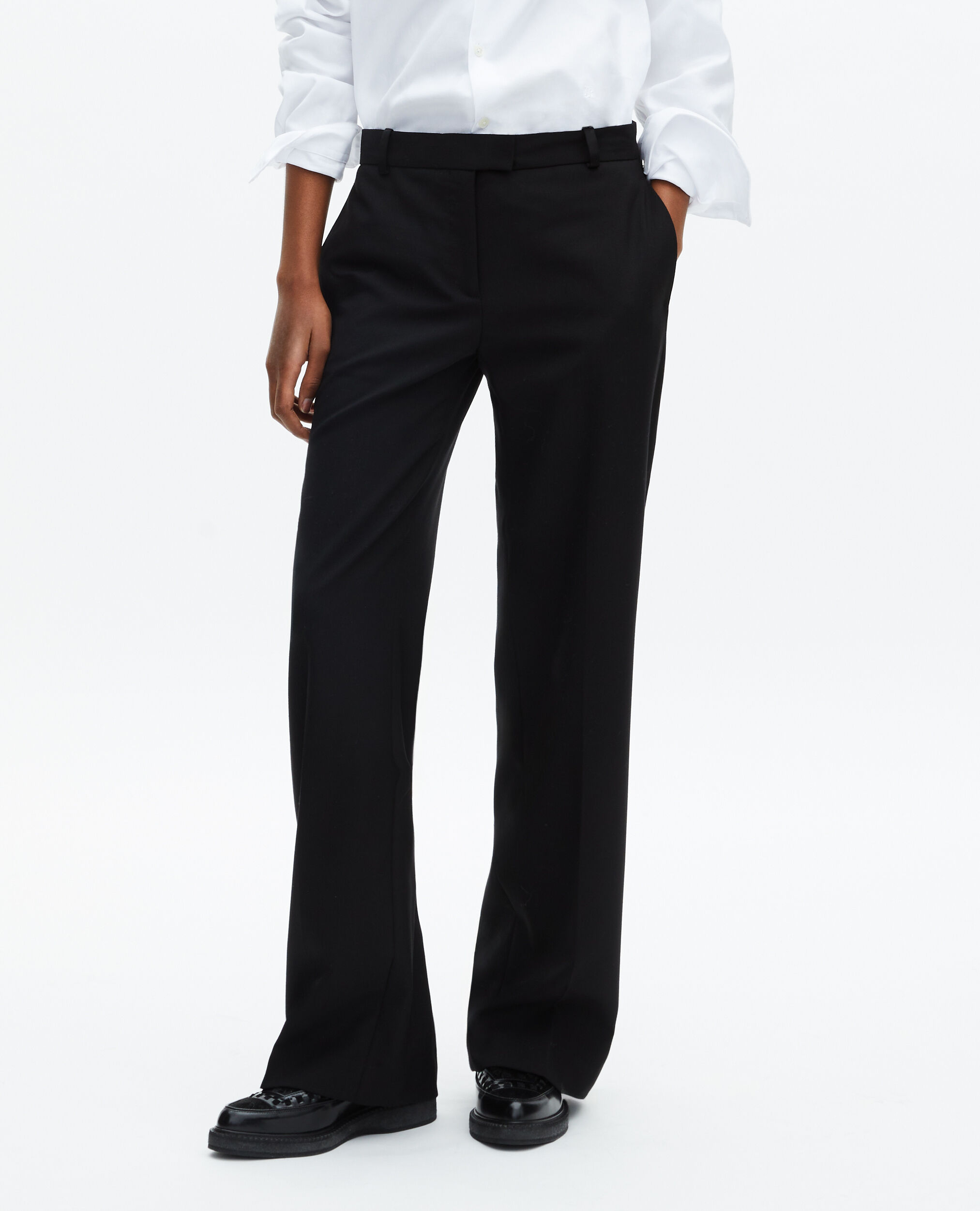 Pantalon de smoking large noir, BLACK, hi-res image number null