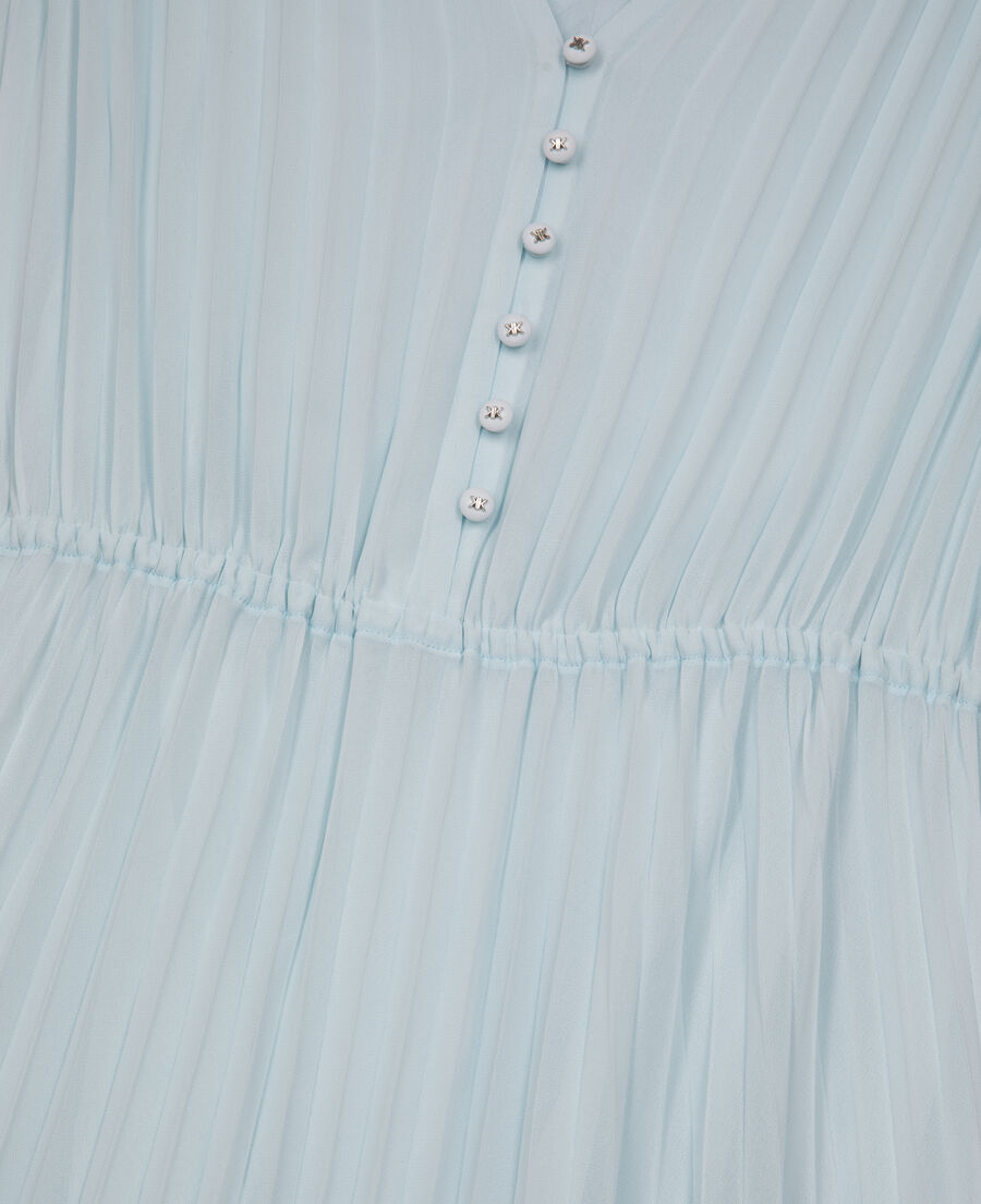 The Kooples WOMEN BABY BLUE light blue plumetis long pleated dress