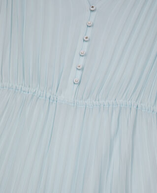 The Kooples WOMEN BABY BLUE light blue plumetis long pleated dress