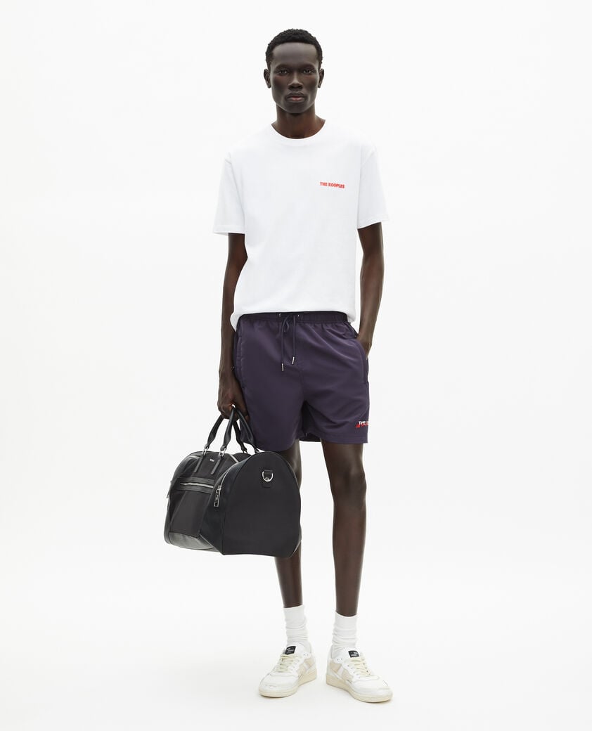The Kooples HERREN DARK NAVY badeanzug mit „what is“-schriftzug in marineblau