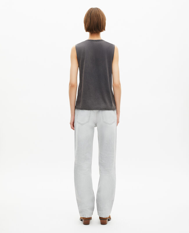 The Kooples FEMME BLACK WASHED débardeur avec sérigraphie noir délavé