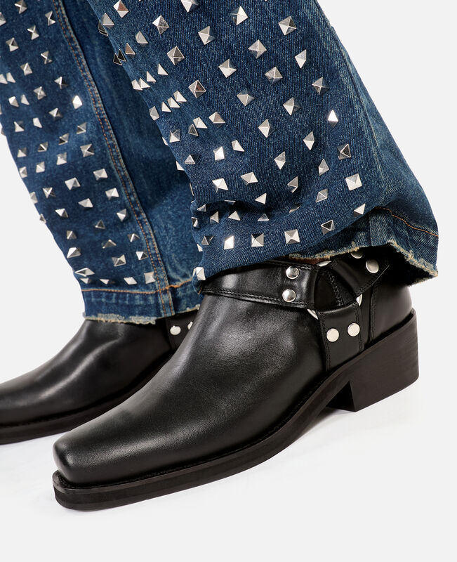 The Kooples FEMME BLACK bottines basses avec sangles en cuir noires