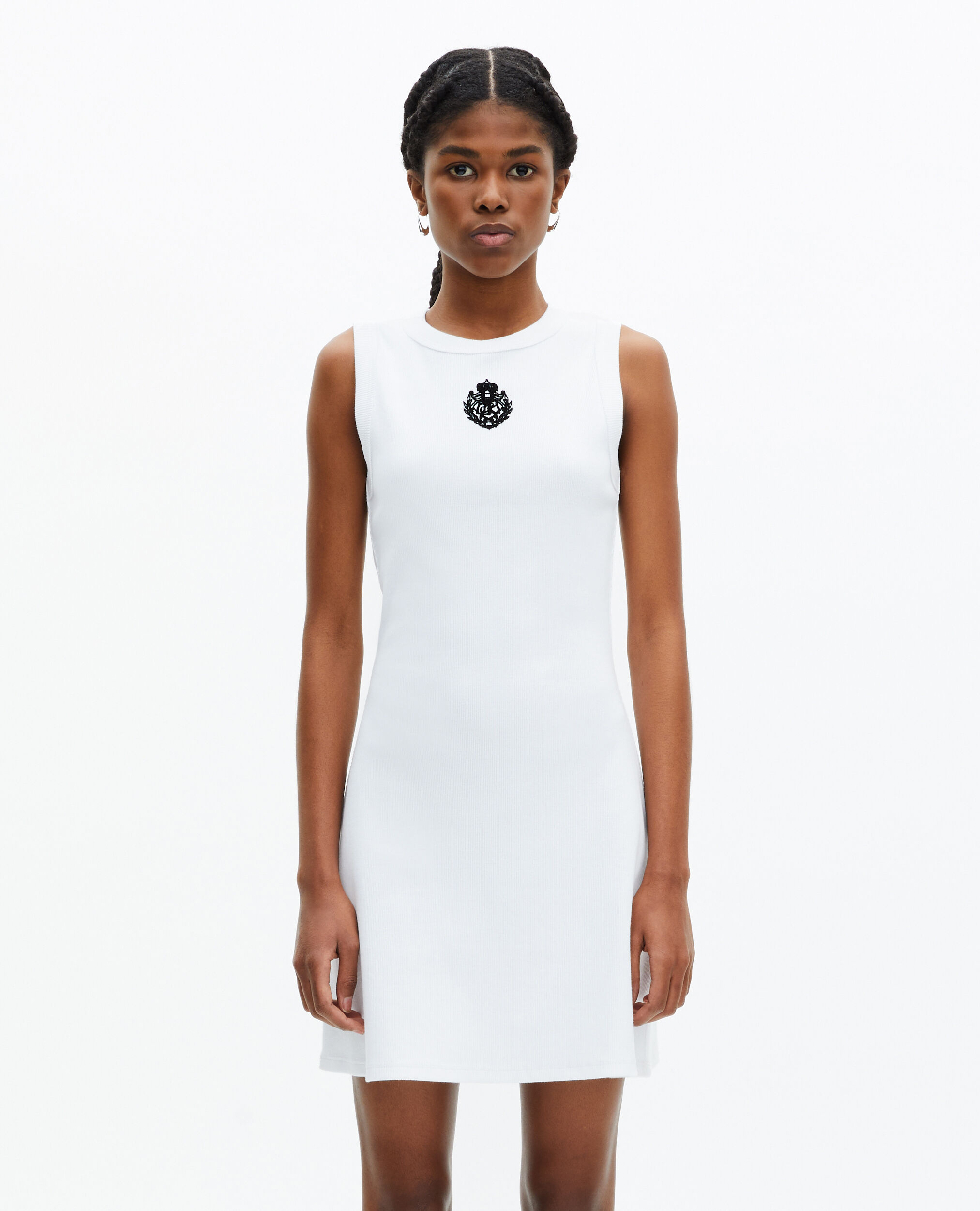 Robe courte avec logo blanche, WHITE, hi-res image number null