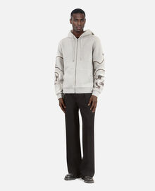 The Kooples HOMME GREY MELANGE sweatshirt à capuche avec manches brodées gris