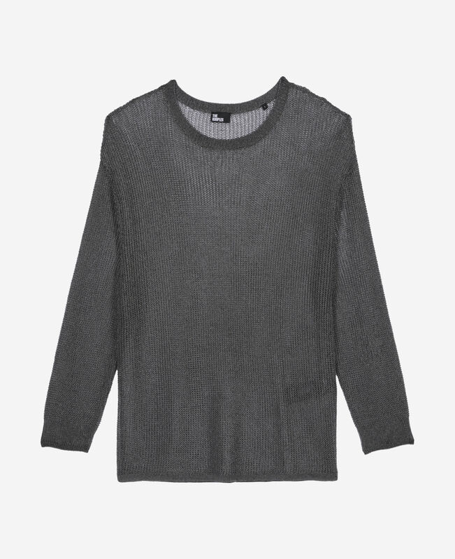 The Kooples FEMME GREY SILVER pull effet cotte de maille gris