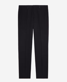 The Kooples HOMME BLACK pantalon de smoking avec détails en satin droit noir