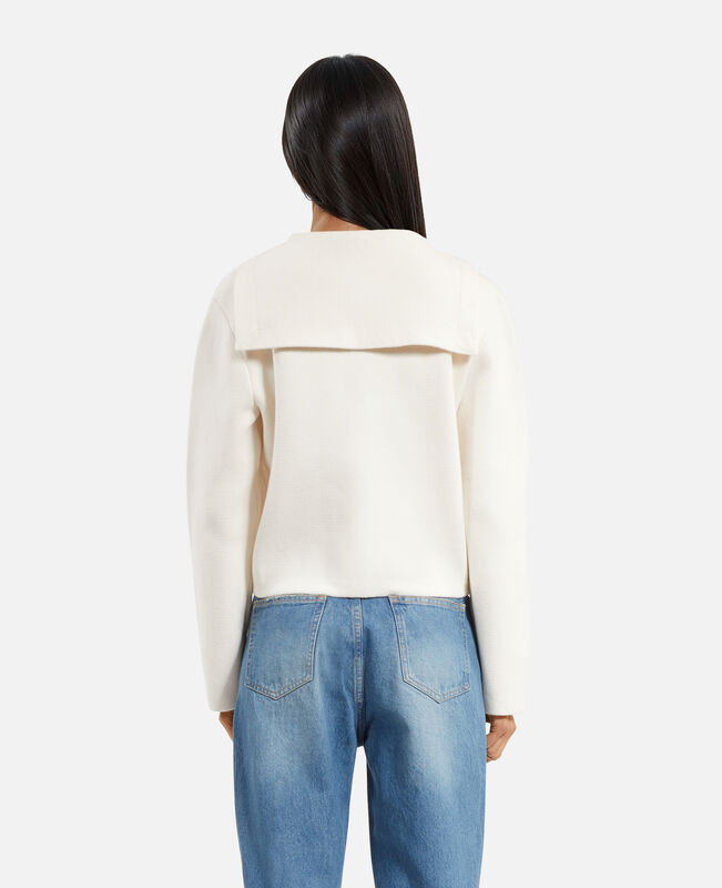 The Kooples FEMME ECRU cardigan en coton et laine ecru