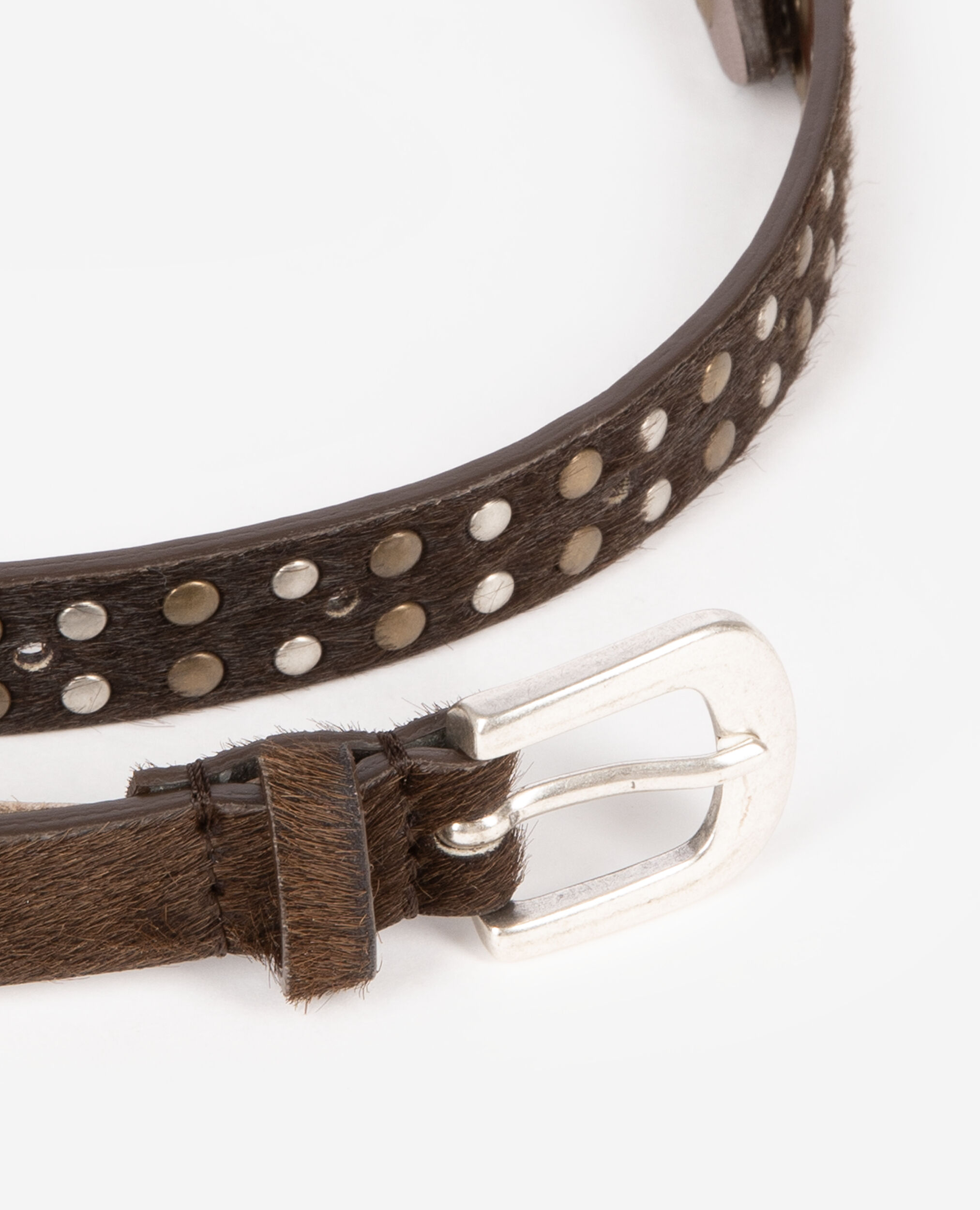 Ceinture fine en cuir marron, BROWN, hi-res image number null