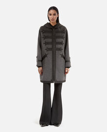 The Kooples FEMME PETROL GREY caban long à capuche en laine gris