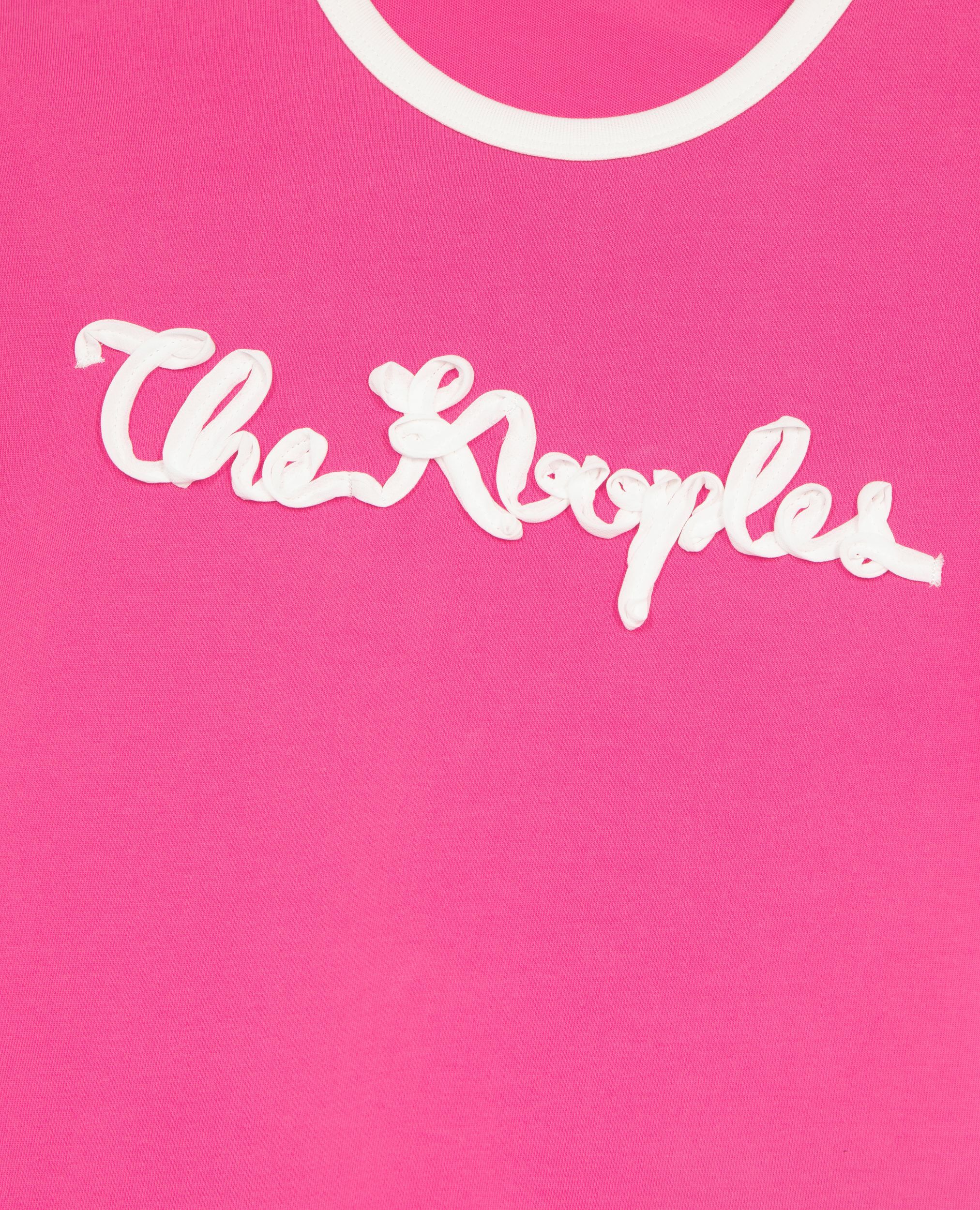 T-shirt broderie ruban fuschia, FUSHIA, hi-res image number null