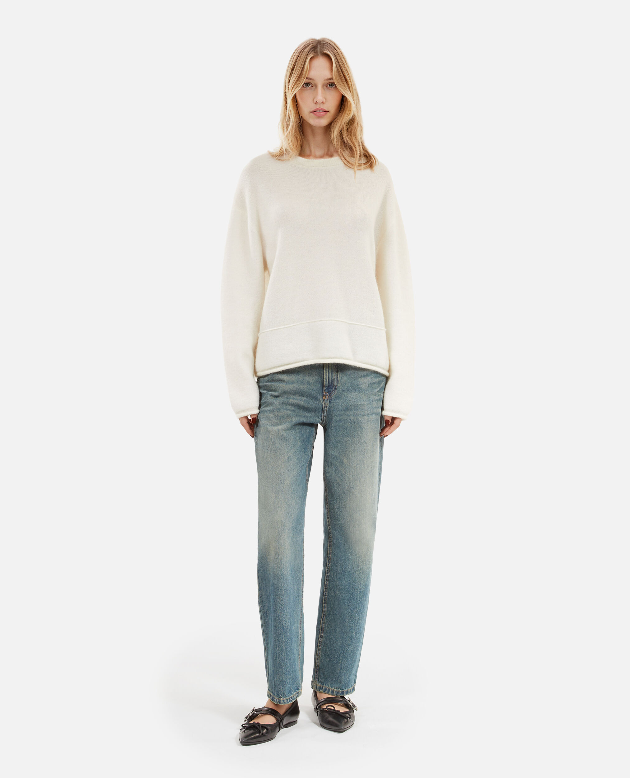 Pull en laine et mohair écru, ECRU, hi-res image number null