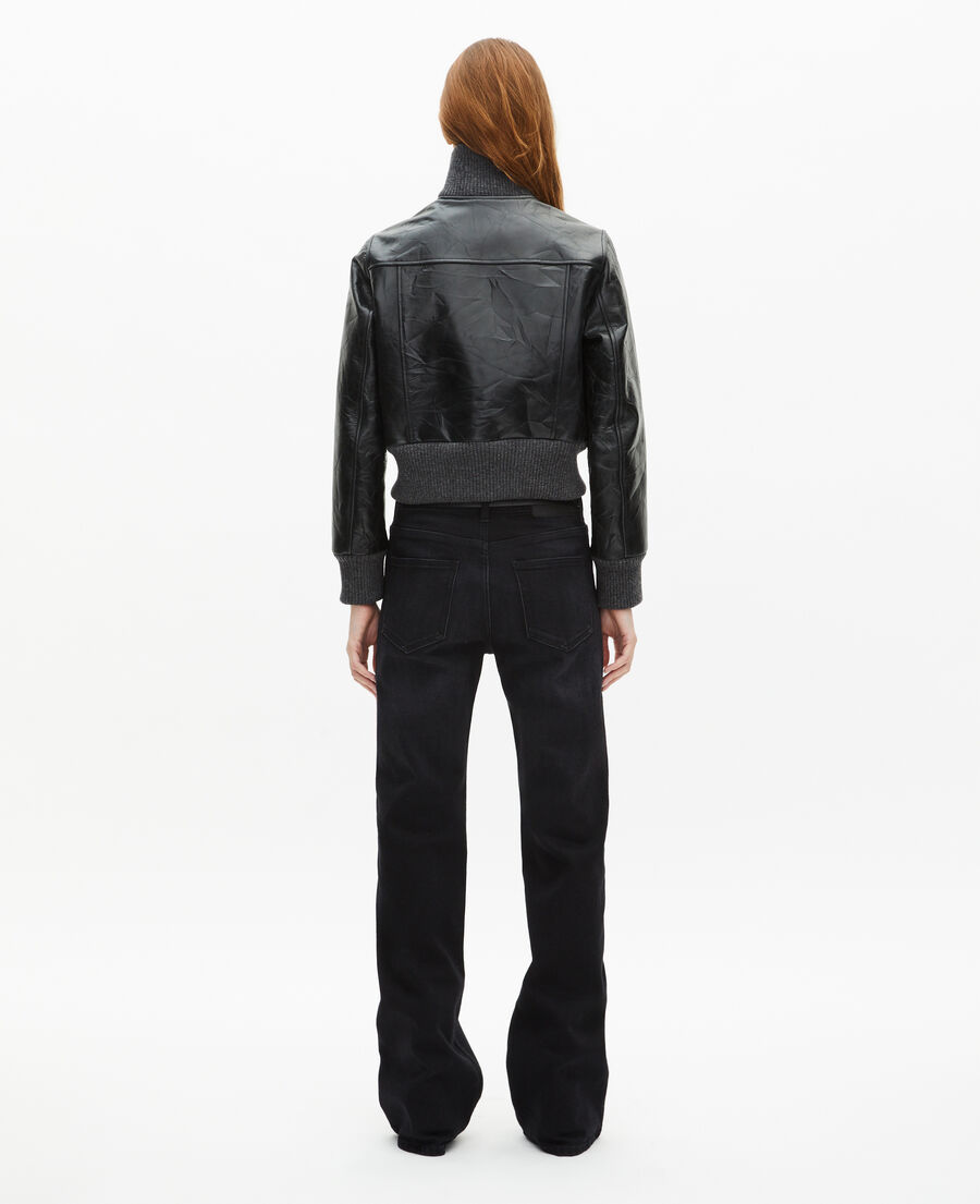 The Kooples WOMEN BLACK black leather jacket