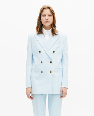 The Kooples FEMME LIGHT BLUE veste de tailleur en coton bleue