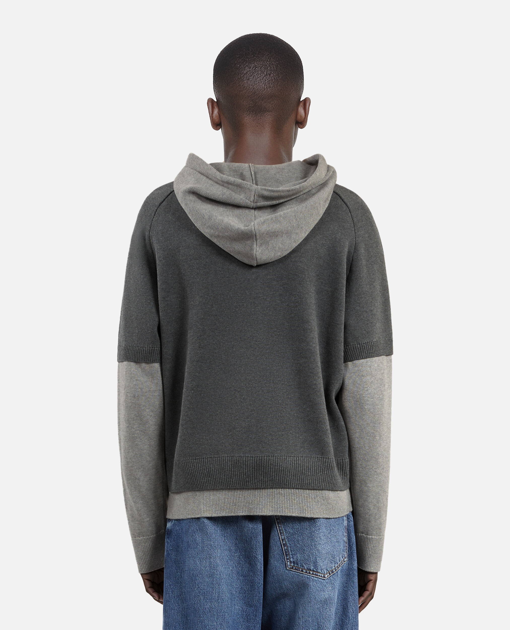 Pull en coton gris, MIDDLE GREY / ANTHRACITE, hi-res image number null