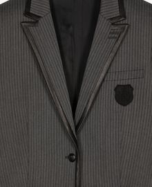 The Kooples FEMME DARK GREY veste à rayures en laine mélangée grise