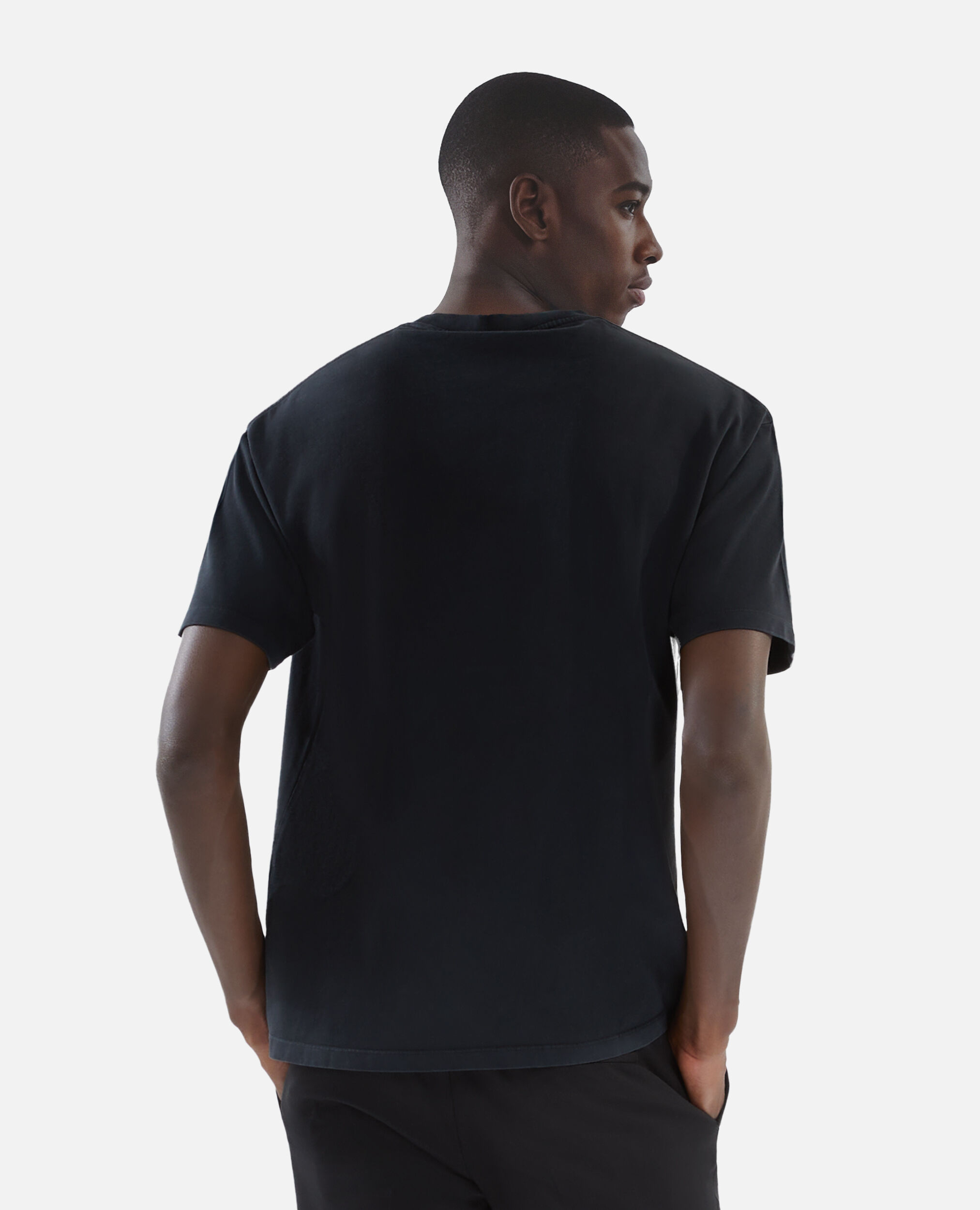 T-shirt avec sérigraphie effet tricot noir, BLACK WASHED, hi-res image number null