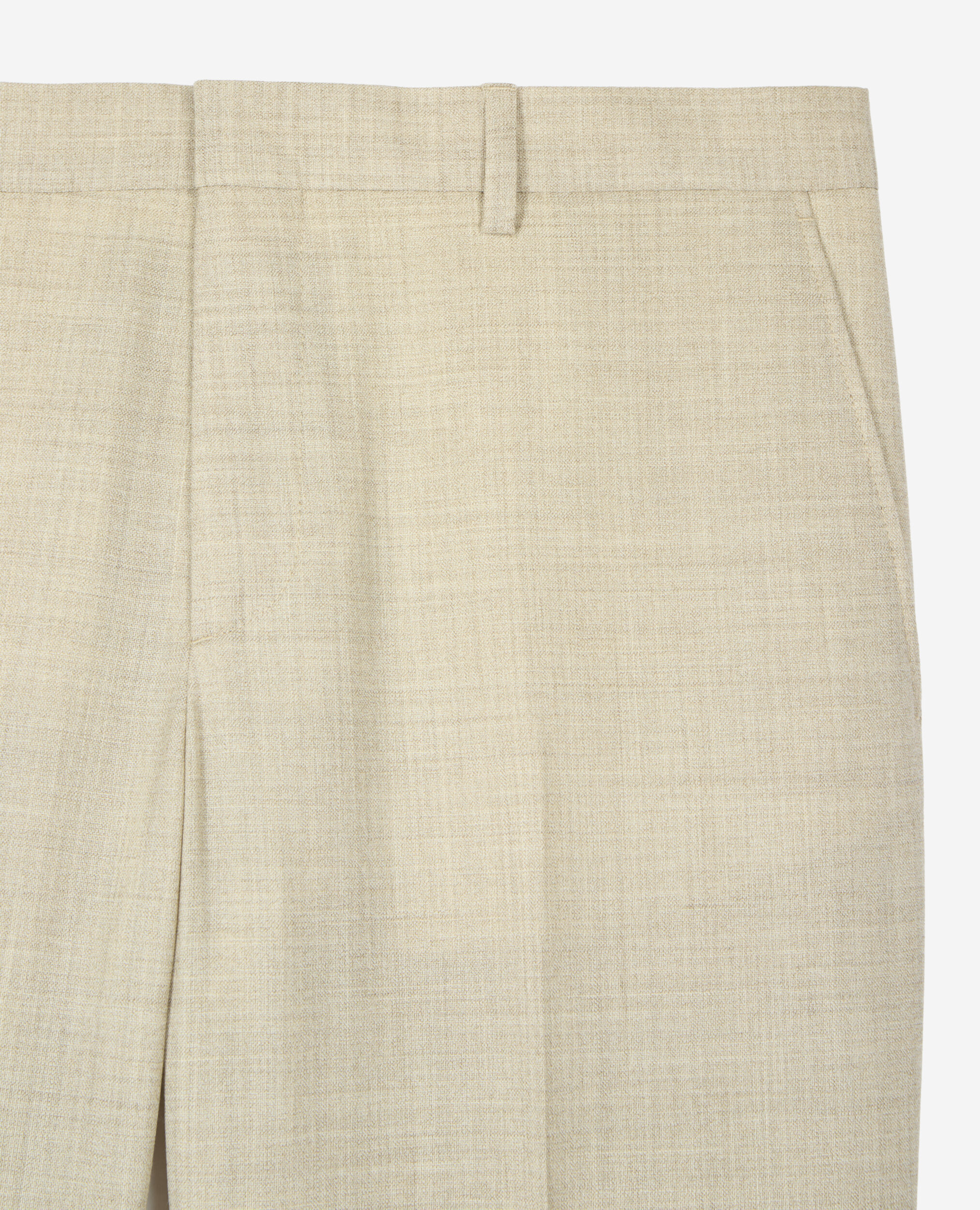 Pantalon de costume en laine coupe ajustée beige, BEIGE, hi-res image number null