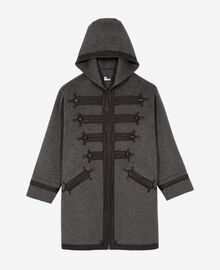 The Kooples FEMME PETROL GREY caban long à capuche en laine gris