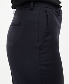 The Kooples FEMME NAVY pantalon tailleur en laine coupe ajustée bleu marine
