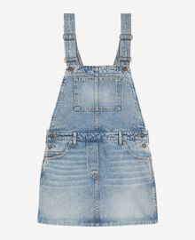 The Kooples FEMME BLUE BLEACHED / NAVY robe courte salopette denim