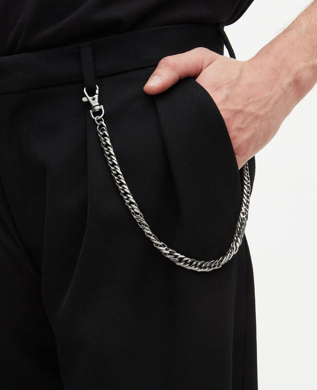 The Kooples HOMME BLACK pantalon en laine coupe large noir