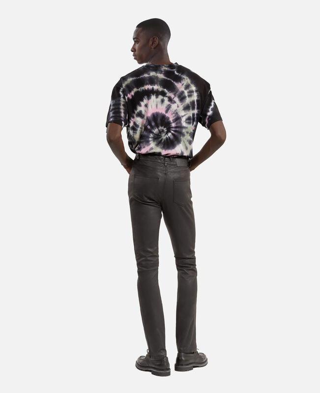 The Kooples HOMME BLACK pantalon slim en cuir noir