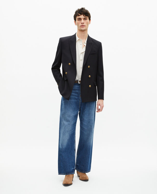 The Kooples HOMME DARK NAVY veste en laine bleu marine