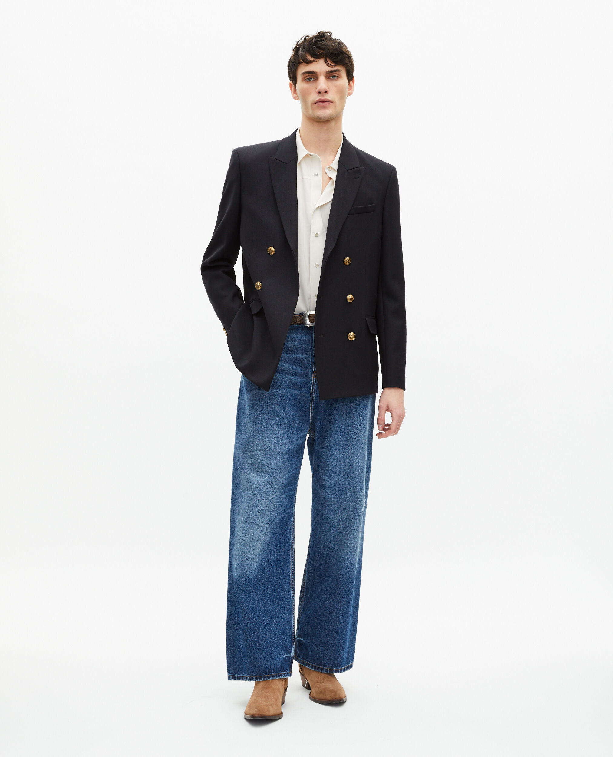 Veste en laine bleu marine, DARK NAVY, hi-res image number null