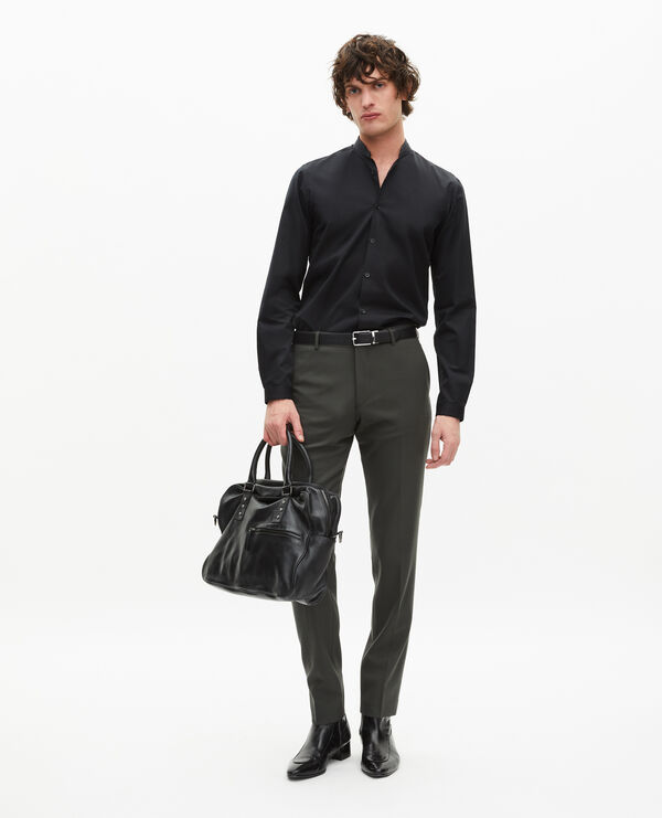 The Kooples HOMME KAKI pantalon de costume en laine kaki coupe ajustée