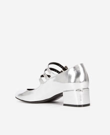 The Kooples FEMME SILVER babies à talons en cuir argenté