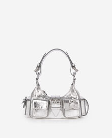 The Kooples FEMME SILVER sac amelia small en cuir craquelé argent
