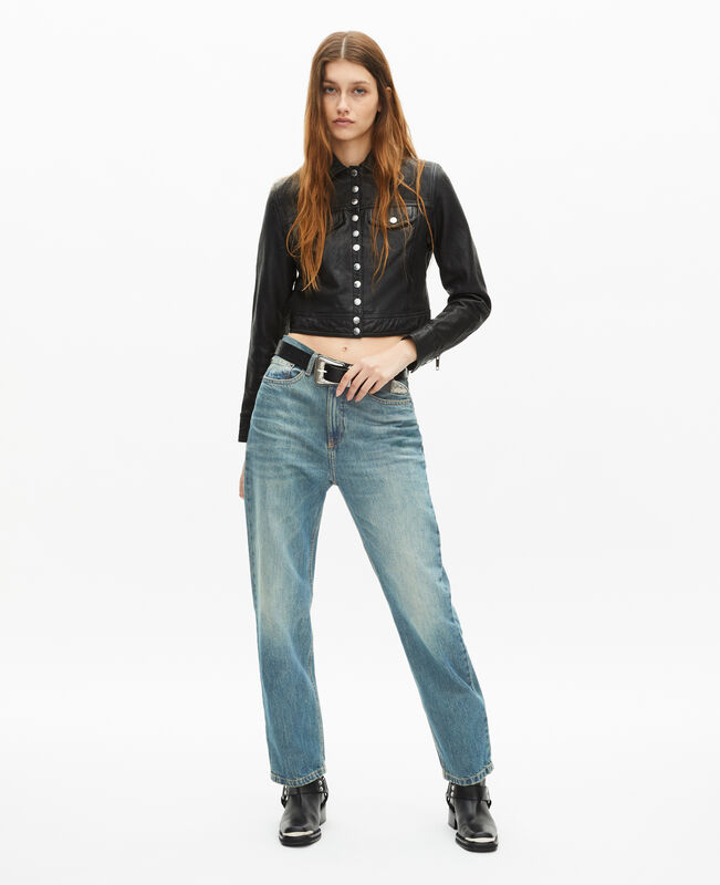 The Kooples FEMME USED RAPIECE jean boyfriend bleu