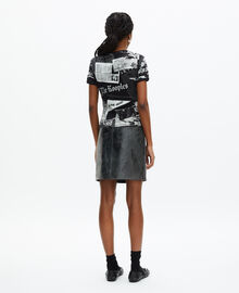 The Kooples FEMME BLACK WASHED t-shirt avec sérigraphie noir et blanc