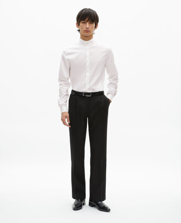The Kooples HOMME WHITE chemise formelle à rayures blanches