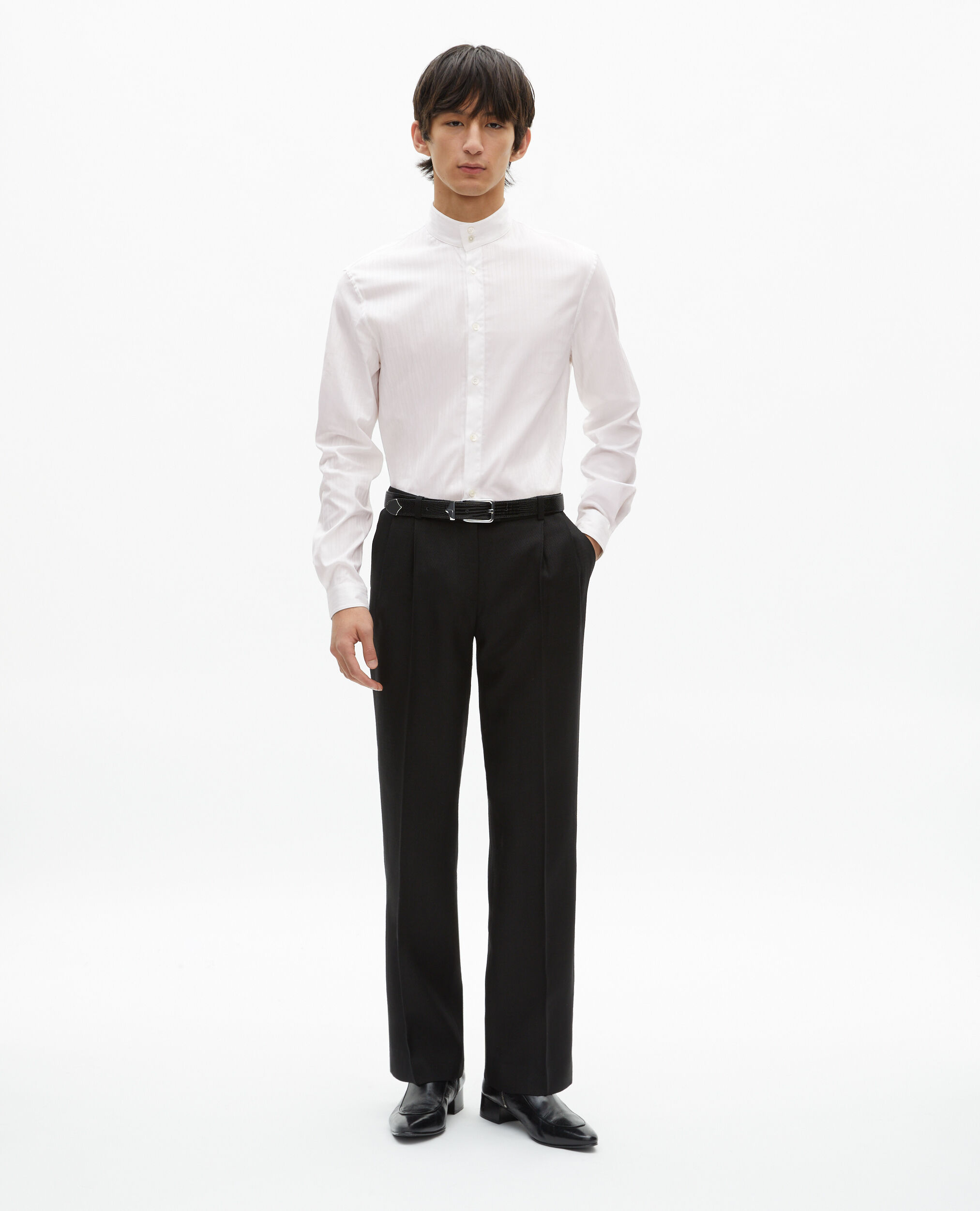 Chemise formelle à rayures blanches, WHITE, hi-res image number null