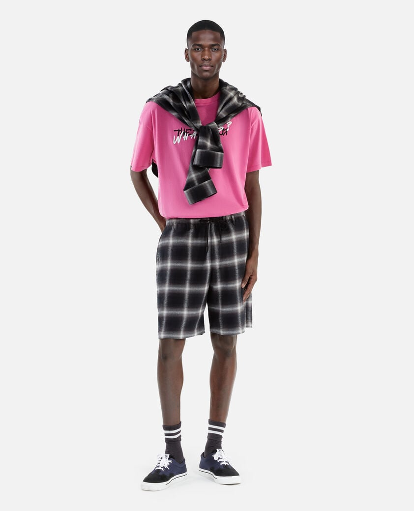 The Kooples HERREN BLACK GREY WHITE schwarze karierte bermudashorts
