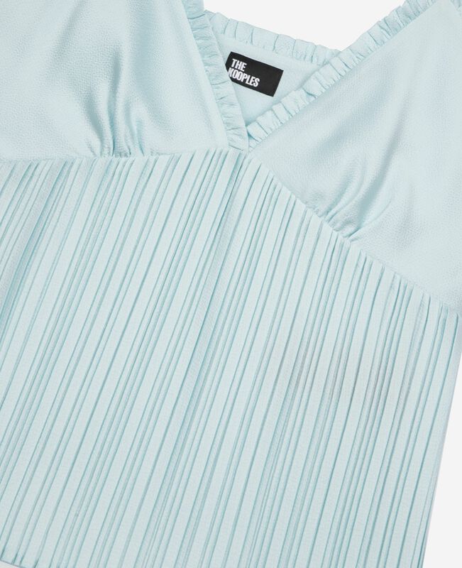 The Kooples FEMME BABY BLUE caraco plissé bleu