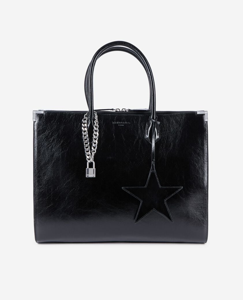The Kooples DAMEN BLACK ming xl-tasche aus schwarzem leder