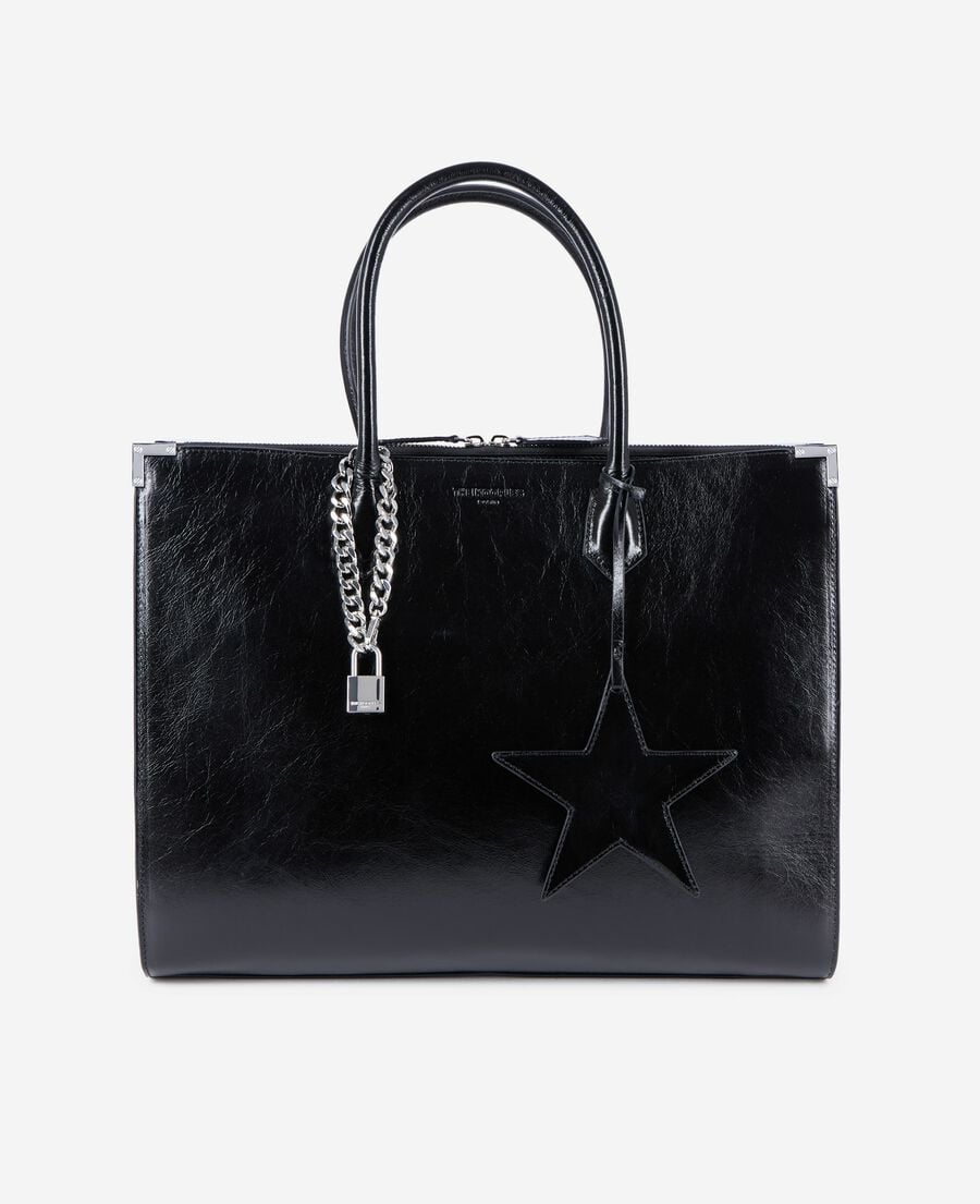 The Kooples DAMEN BLACK ming xl-tasche aus schwarzem leder