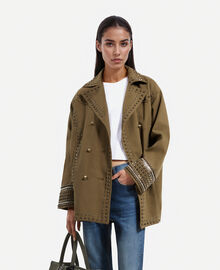 The Kooples FEMME KAKI caban avec studs et perles kaki