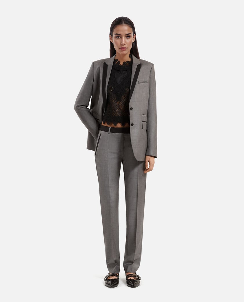 The Kooples DAMEN DARK GREY eng anliegende anzughose grau