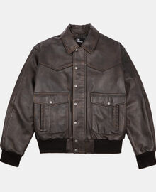 The Kooples HOMME DARK BROWN blouson en cuir marron