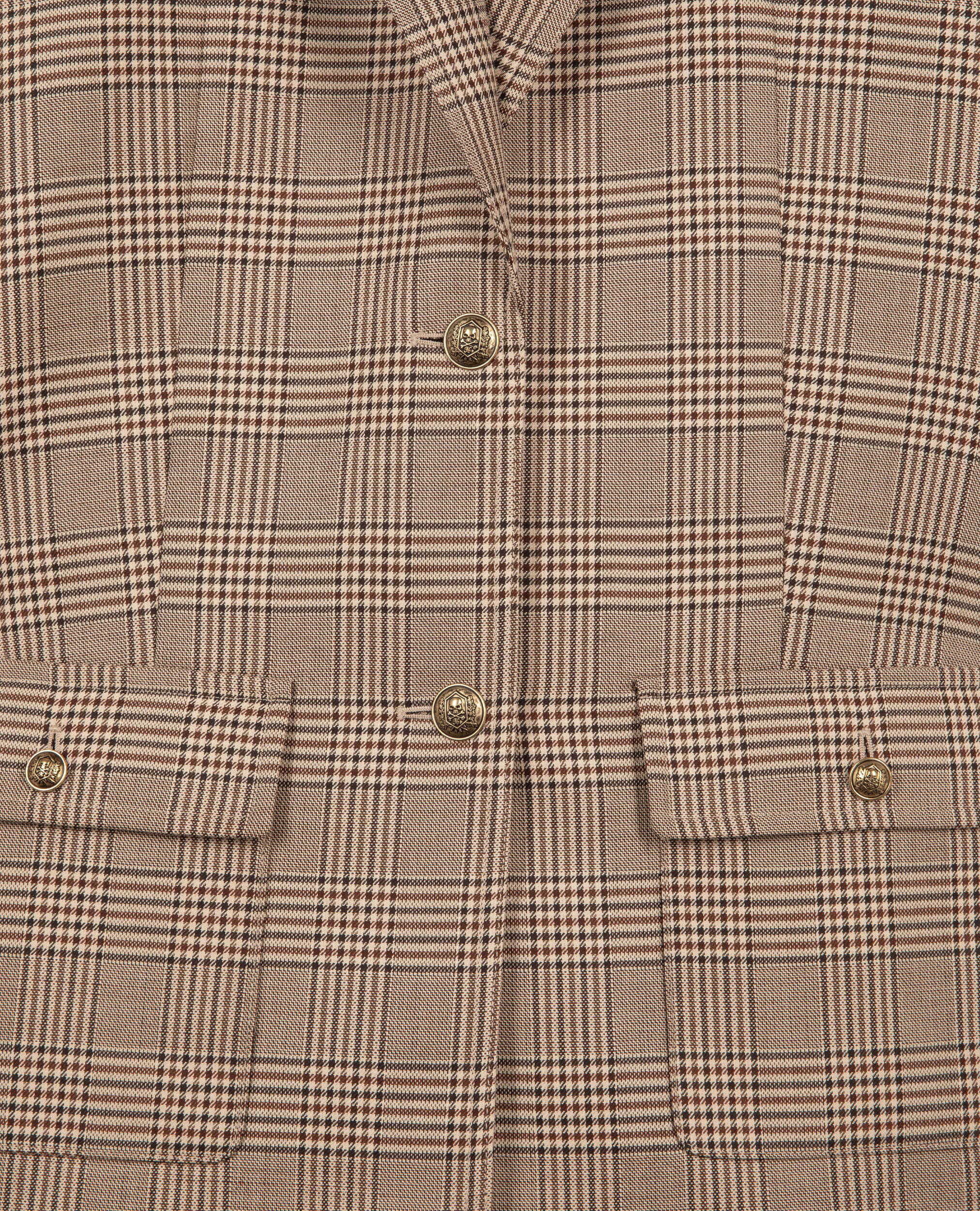 Veste tailleur en laine Prince de Galles beige, BEIGE-BROWN, hi-res image number null