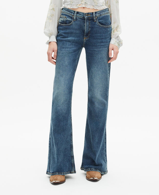 The Kooples FEMME VINTAGE BLUE jean flare bleu