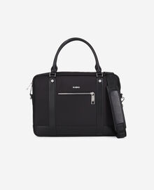The Kooples HOMME BLACK porte-documents en cuir et fibre nylon noir
