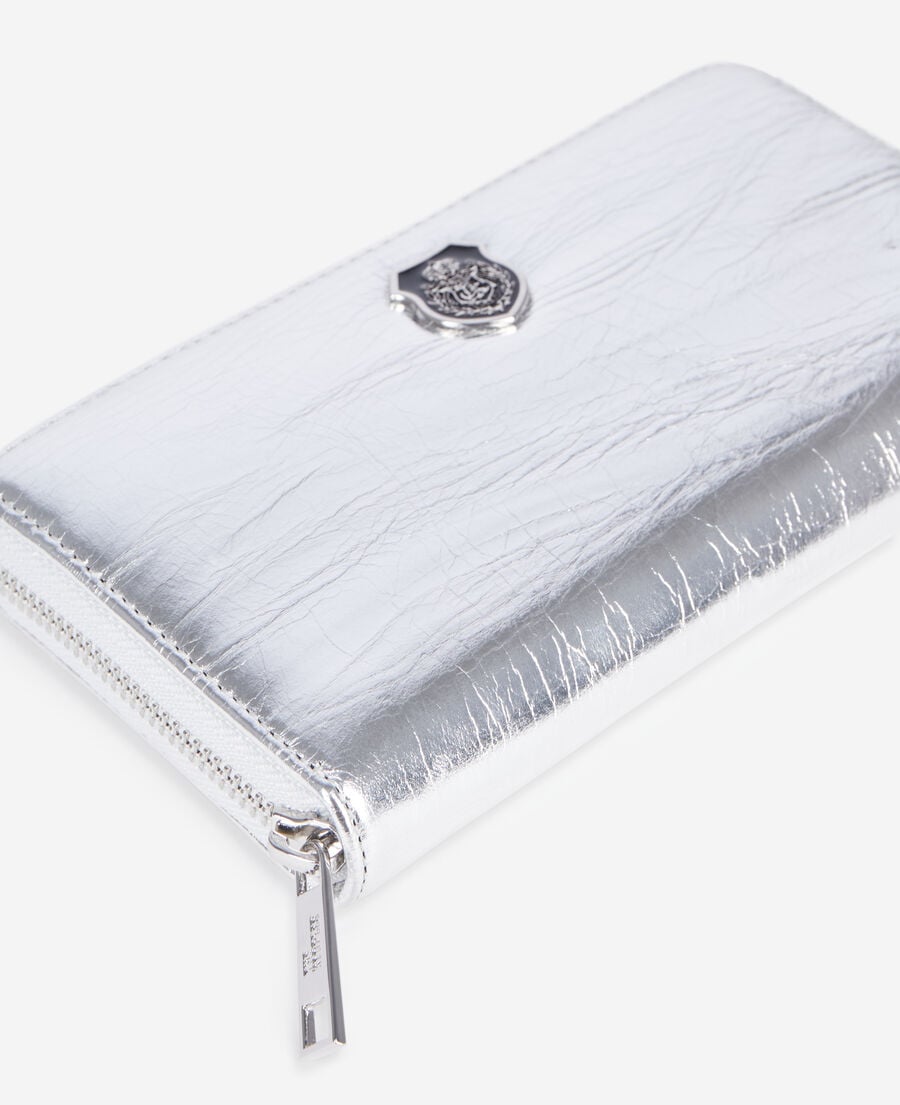 The Kooples DAMEN SILVER geldbörse blason aus silbernem leder