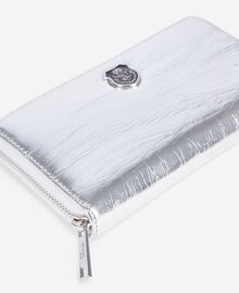The Kooples FEMME SILVER portefeuille blason en cuir argenté